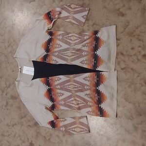 NWT Phil Love Filly Flare Aztec Light Weight Cardigan Large